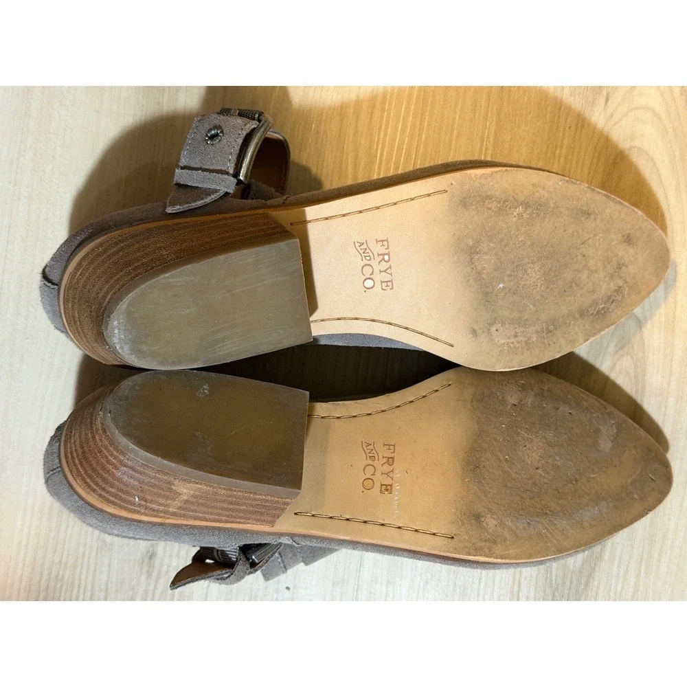 Frye and Co. Suede Ankle Booties Gray 8‎ Women Buckle Pointed Toe 3470781-GRY